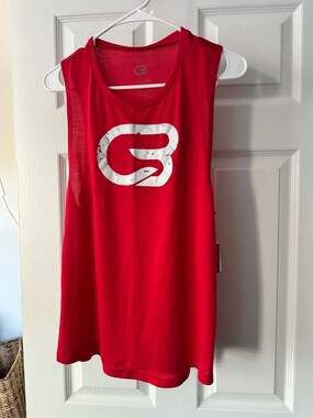 CycleBar CB Distressed Logo Muscle Tank - Red